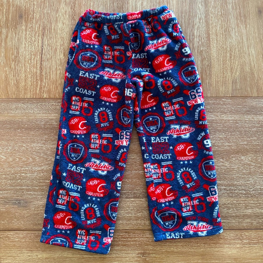 Boys’ Football Print Fleece Lounge Pajama Pants Size 7/8